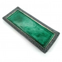 Japanische rechteckige Platte, grün geknisterte Emaille, WARETA