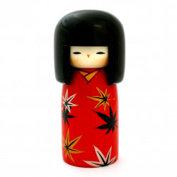bambola di legno giapponese - kokeshi, TSUBAKI, rosso