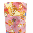boîte à thé japonaise en papier washi, SHIKISAI, rose