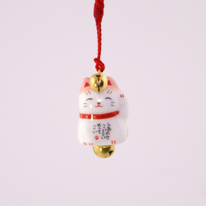 Japanese cat decorative hook for phone, MANEKINEKO, pink
