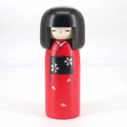 Japanische Kokeshi-Puppe roter formaler Kimono, HARE GI