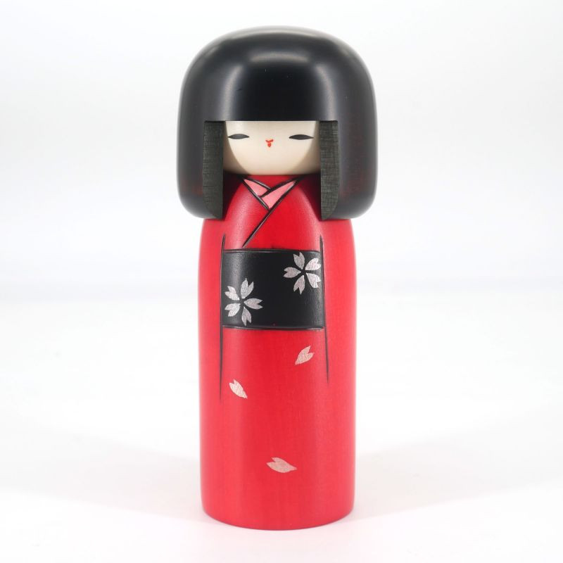 Kimono formal rojo de muñeca kokeshi japonesa, HARE GI