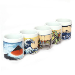 set of 5 Japanese sake cups258619 Ukiyo-E