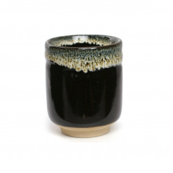 tasse noire japonaise à thé en céramique 39716