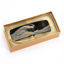 Japanese resin hair clip with the great wave pattern, NAMI, 10.5cm