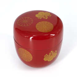 Japanische rote Natsume-Teedose aus traditionellem Kunstharz, KODAIJI, 40g