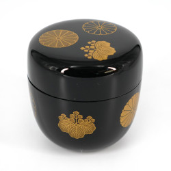 Japanische schwarze Natsume-Teedose aus traditionellem Harz, KODAIJI, 40g