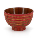 Japanese black and red wooden bowl duo, OYAKOSUJI, 10.8x7.2cm