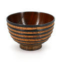 Japanese black and red wooden bowl duo, OYAKOSUJI, 10.8x7.2cm
