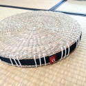 Cojín redondo japonés Zabuton en paja de arroz Ø40 x 3cm
