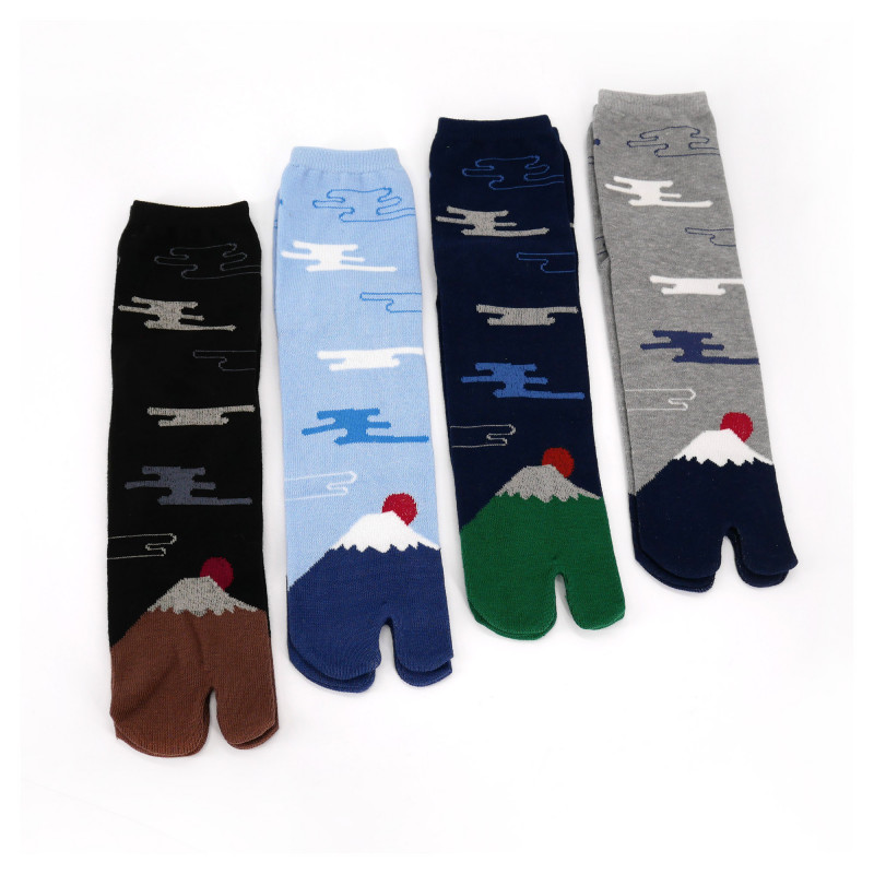 Chaussettes japonaises tabi en coton motif mont Fuji, FUJI, couleur au choix, 25 - 27cm