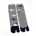 Japanese cotton tabi socks with Mount Fuji pattern, FUJI, color of your choice, 25 - 27cm