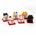 set di 6 gatti giapponesi, MANEKINEKO, portafortuna