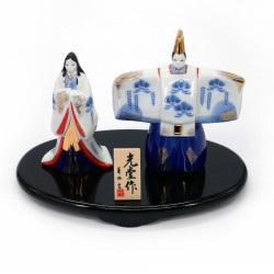 Szene mit Darstellung des Kaisers und der Kaiserin von Japan aus Keramik, TABEHINA, 14,5 cm