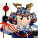 Adorno de guerrero japonés con cerámica Kabuto, SHUSSETAISHO, 15,5 cm