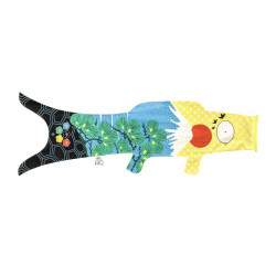 Windsack in Form eines Koi-Karpfens in den Farben der olympischen Flagge, KOINOBORI JO