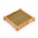 Piatto quadrato per spaghetti in bambù, SHIRATAKE, 21,5 cm