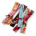 Pochette de rangement pour baguettes en polyester motif fleuris, HANAYUZEN, couleur au hasard, 25cm