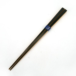 Coppia di bacchette naturali in bambù giapponese con faccia nera, AONURI, 23 cm