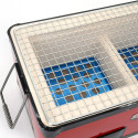 Japanese clay grill with grid and compartments, GURIRU