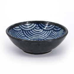 Japanese ceramic dish, wave pattern, SEIGAIHA
