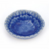 Pequeña vasija de cerámica japonesa, flor azul, SOSU