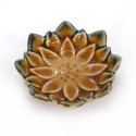 Small Japanese ceramic vessel, brown lotus, SOSU