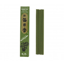 Box of 50 Japanese incense sticks, MORNING STAR, green tea