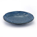 Japanese small round ceramic plate, dark blue - JIMINA - 21cm