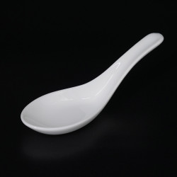Japanese ceramic spoon, YUNAITEDDO, white