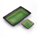 Japanese sushi plate and sauce container, MIDORI, green