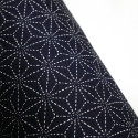 Very dark blue japanese cotton fabric, asanoha pattern, ASANOHA, made in Japan width 112 cm x 1m