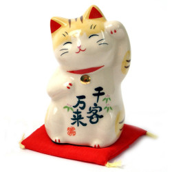 chat porte-bonheur japonais Manekineko en céramique 7744