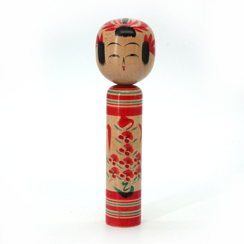Muñeca japonesa de madera, KOKESHI VINTAGE, 19cm