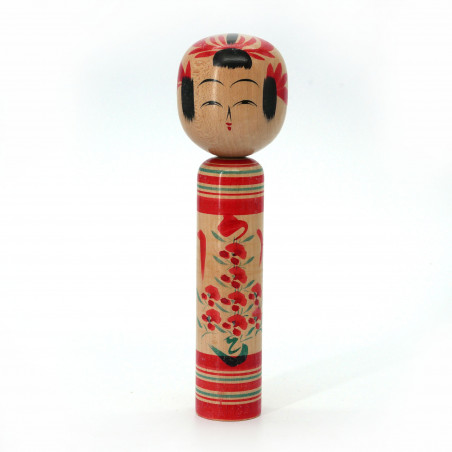 Bambola giapponese in legno, KOKESHI VINTAGE, 19cm