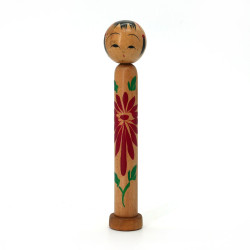 Piccola bambola giapponese in legno, KOKESHI VINTAGE, 11cm