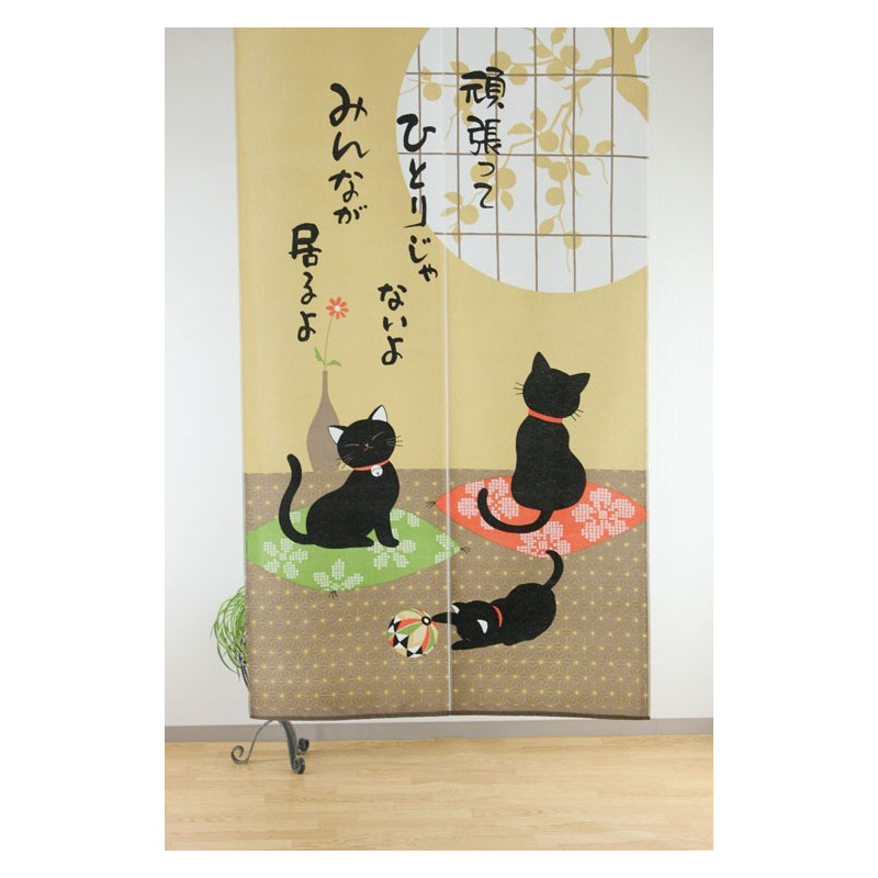 rideau noren japonais chats 85 x 150 cm NEKO
