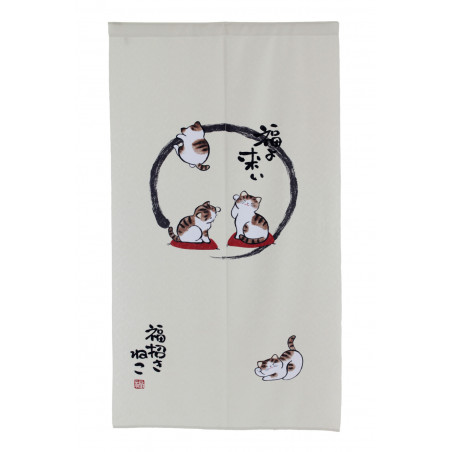japanese noren curtain four cats 85 x 150 cm BIKI NO NEKO