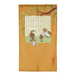 rideau noren japonais chats roux 85 x 150 cm SHOGA NEKO