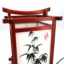 Red Japanese table lamp, Bamboo, NARA