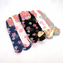 Calcetines tabi japoneses de algodón con estampado de pétalos de Sakura, SHAKURA NO HANABIRA, color a elegir, 22 - 25cm