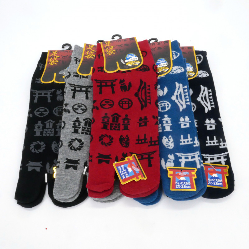 Calzini in cotone tabi giapponesi Motivo giapponese, SHINBORU, colore a scelta, 25 - 28 cm