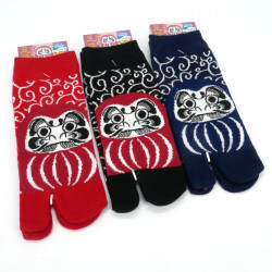 Japanese cotton tabi socks, Daruma pattern, color of your choice, 25-28 cm