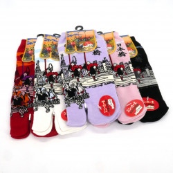 Japanische Tabi-Socken aus Baumwolle mit Alltagsmuster, SEIKATSU, Farbe nach Wahl, 22 - 25 cm