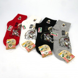 Chaussettes japonaises en coton motif broderie divinité ,SHINSEI , couleur au choix, 25-27 cm