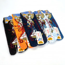 Chaussettes japonaises tabi en coton motif Déesse du soleil , AMATERASU, couleur au choix, 25 - 28cm