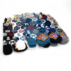 Chaussettes japonaises tabi en coton motifs japonais,BAKUZEN, couleur au choix, 25 - 28cm