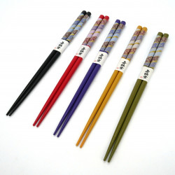 Pair of Japanese flower pattern chopsticks, HANA, color of your choice, 23 cm
