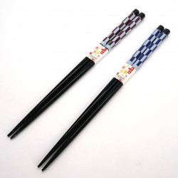 Par de palillos japoneses con patrón yabane, YABANE, color a elección, 23 cm