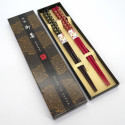 Set di 2 paia di bacchette giapponesi rosse e nere, SHIPPO, 23cm